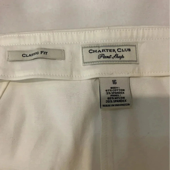 Charter Club Women's Classic Fit Slim Leg White Size 16 NWT - Picture 6 of 9